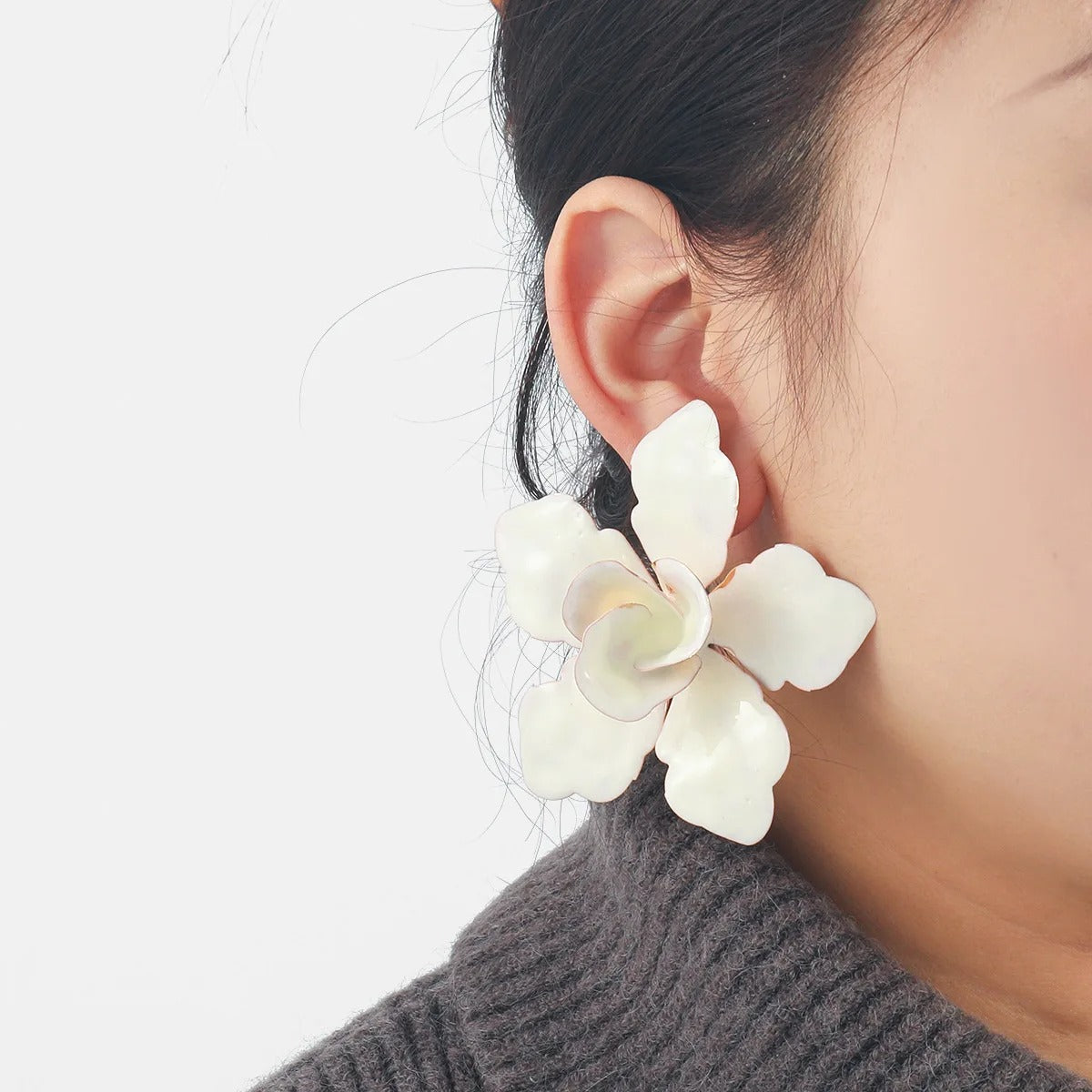 Enamelled Flower Earrings