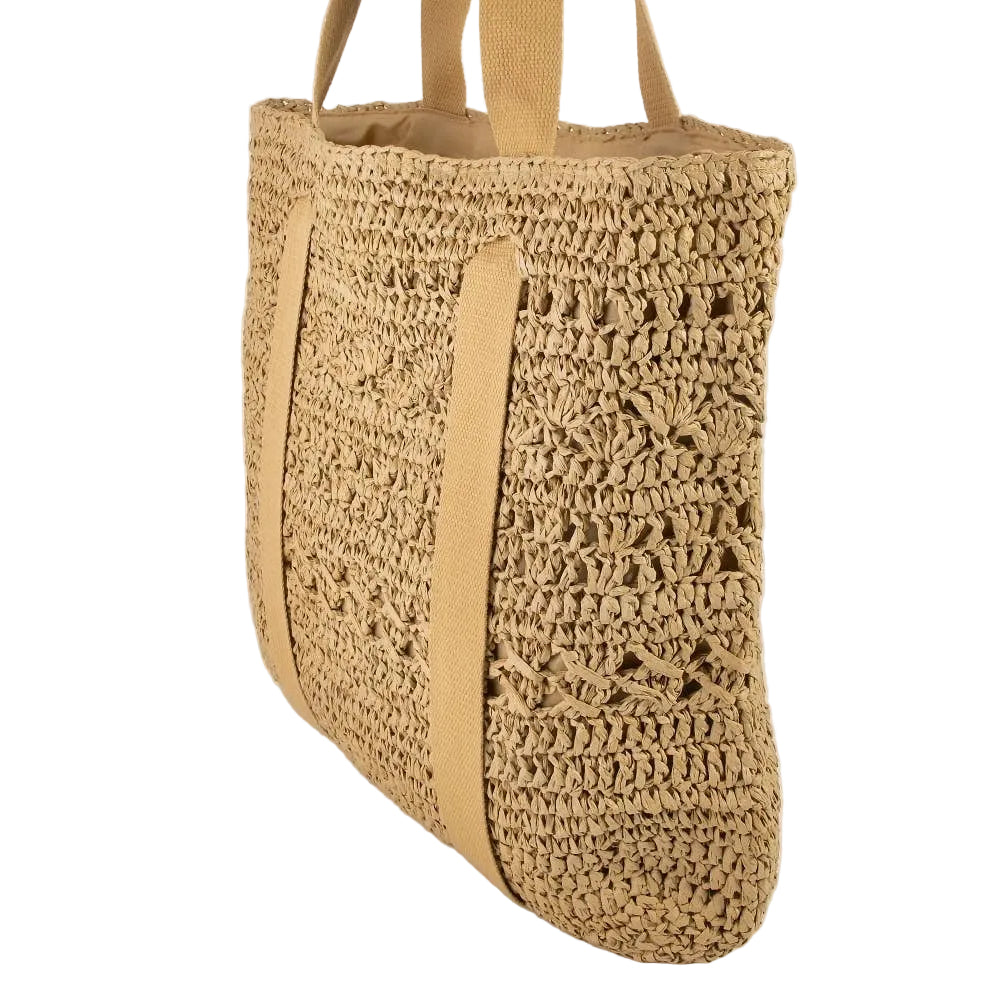 Florence Large Straw Braided Tote Bag With Hat Holder