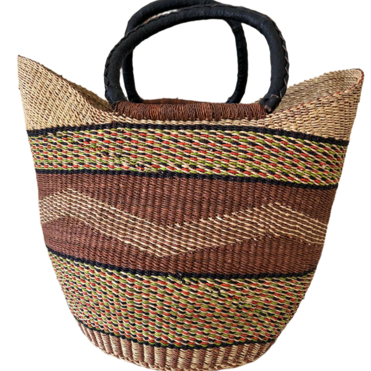 Ghanaian  with Leather Handles