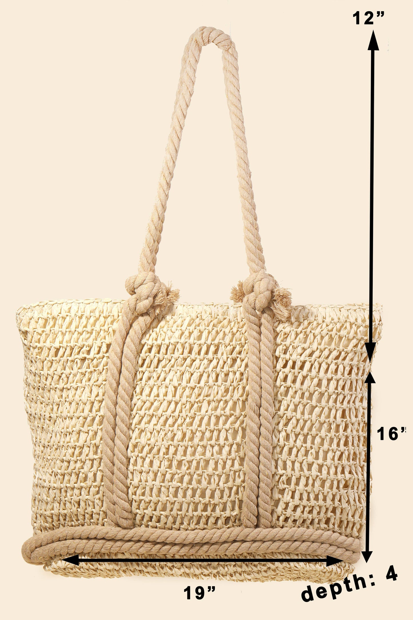 Bari Rope Handle Straw Tote Bag