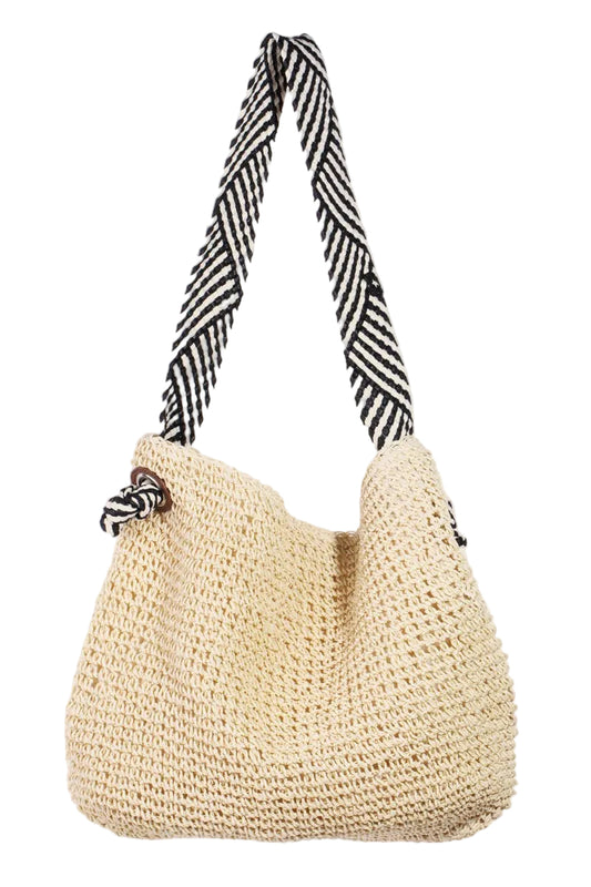 Verona Striped Strap Straw Bag