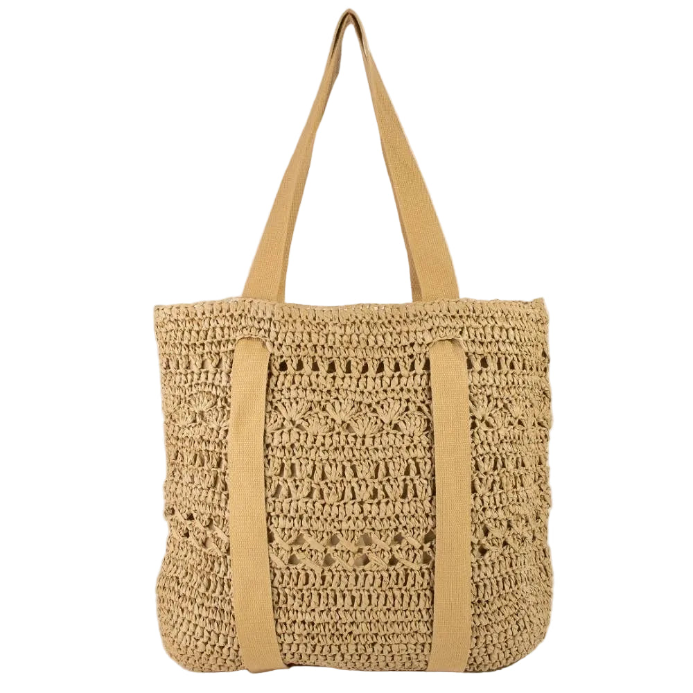Florence Large Straw Braided Tote Bag With Hat Holder