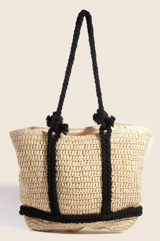 Bari Rope Handle Straw Tote Bag