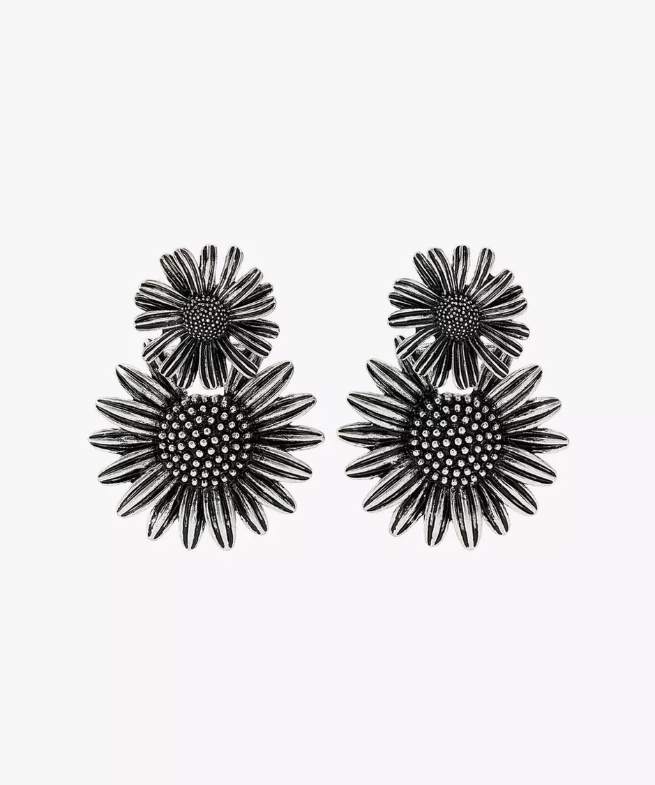 Flower Chain Chocker Necklace and Earrings