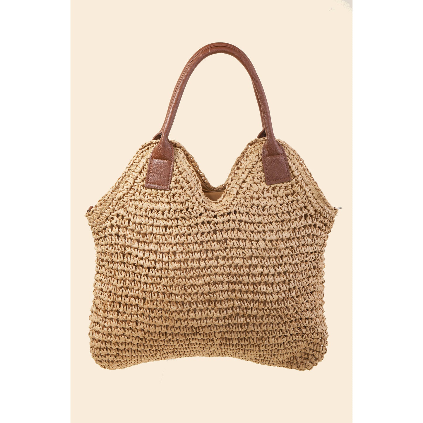 Siena Leather Strap Straw Knit Shoulder Bag