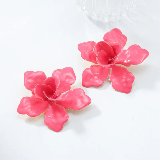 Enamelled Flower Earrings